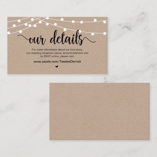 ファームストリ素朴ングライト結婚、の詳細 エンクロージャーカード (正面/裏面)