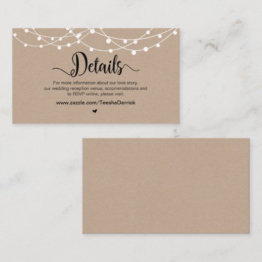 ファームストリ素朴ングライト結婚、の詳細 エンクロージャーカード (正面/裏面)