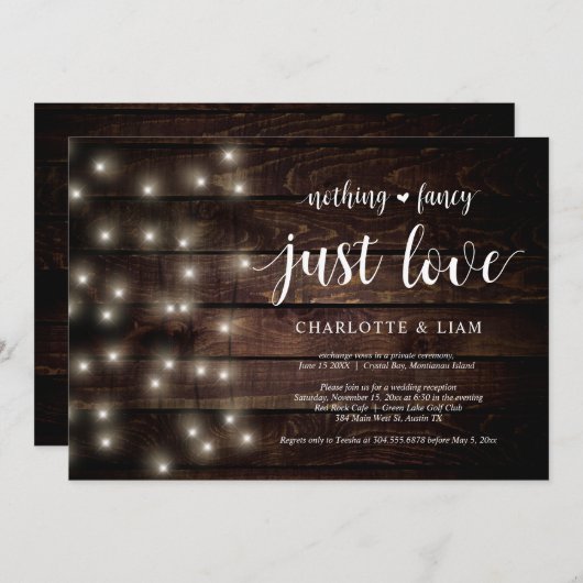 ファームストリ素朴ングライト、結婚のエロペメントパーティー 招待状 (正面/裏面)