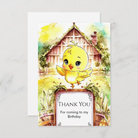 ファームチカラフルキン誕生日 サンキューカード (正面/裏面)