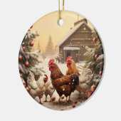 ファームチキンアニマル、かわいいかわいいペットラバーギフト セラミックオーナメント (左)