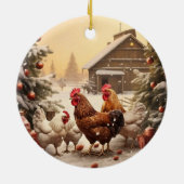 ファームチキンアニマル、かわいいかわいいペットラバーギフト セラミックオーナメント (裏面)