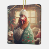 ファームチキンアニマル、かわいいかわいいペットラバーギフト セラミックオーナメント (左)