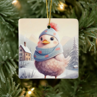 ファームチキンアニマル、かわいいかわいいペットラバーギフト セラミックオーナメント