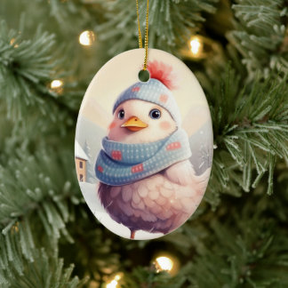 ファームチキンアニマル、かわいいかわいいペットラバーギフト セラミックオーナメント