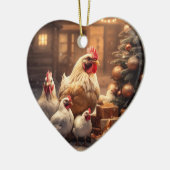 ファームチキンアニマル、かわいいかわいいペットラバーギフト セラミックオーナメント (左)