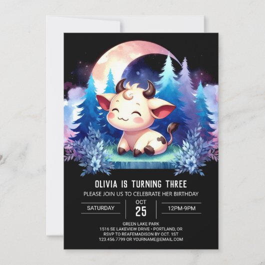 ファームチルドレン牛誕生日 招待状 (正面)