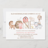 ファームテモダンーズファースト誕生日招待状 招待状 (正面)
