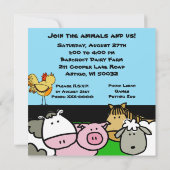 ファームテーマカスタマイズ誕生日招待状 招待状 (裏面)