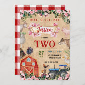 ファームテーマガールバースデーパーティー 招待状 (正面/裏面)