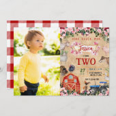 ファームテーマガールバースデーパーティー 招待状 (正面/裏面)