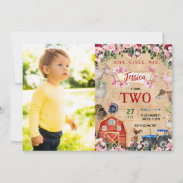 ファームテーマガールバースデーパーティー 招待状