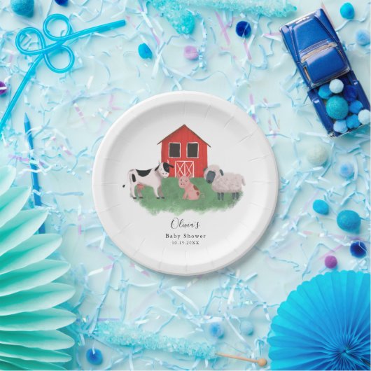 ファームテーマベビーシャワー ペーパープレート (パーティー)