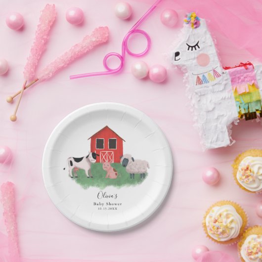 ファームテーマベビーシャワー ペーパープレート (パーティー)