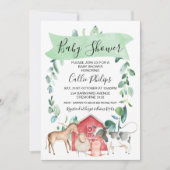 ファームテーマリースベビーシャワー招待状 招待状 (正面)