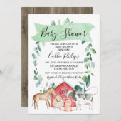 ファームテーマリースベビーシャワー招待状 招待状 (正面/裏面)