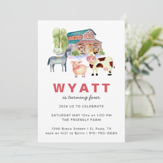 ファームテーマ誕生日パーティーの招待 招待状 (スタンド正面)