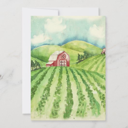 ファームテーマ誕生日パーティーの招待 招待状 (裏面)