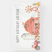 ファームテーマ誕生日パーティーウェルカムバナー 横断幕 (縦)