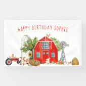 ファームテーマ誕生日パーティーウェルカムバナー 横断幕 (横)