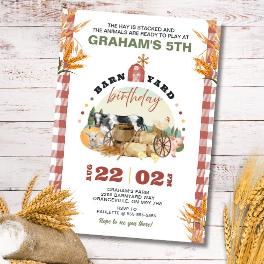 ファームテーマ誕生日招待状 招待状