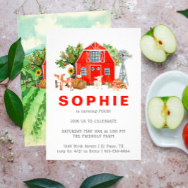 ファームテーマ |納屋の誕生日パーティーの招待 招待状