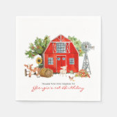 ファームテーマ |納屋の誕生日パーティー スタンダードカクテルナプキン (正面)