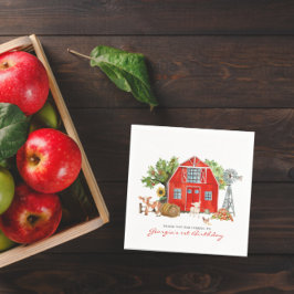 ファームテーマ |納屋の誕生日パーティー スタンダードカクテルナプキン