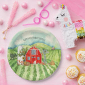 ファームテーマ |納屋の誕生日パーティー ペーパープレート (パーティー)