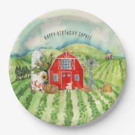 ファームテーマ |納屋の誕生日パーティー ペーパープレート
