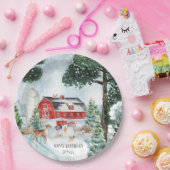 ファームテーマ | Winter Barn誕生日パーティー ペーパープレート (パーティー)