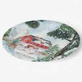 ファームテーマ | Winter Barn誕生日パーティー ペーパープレート (アングル)