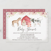 ファームテ素朴ーマベビーシャワー招待状 招待状 (正面/裏面)