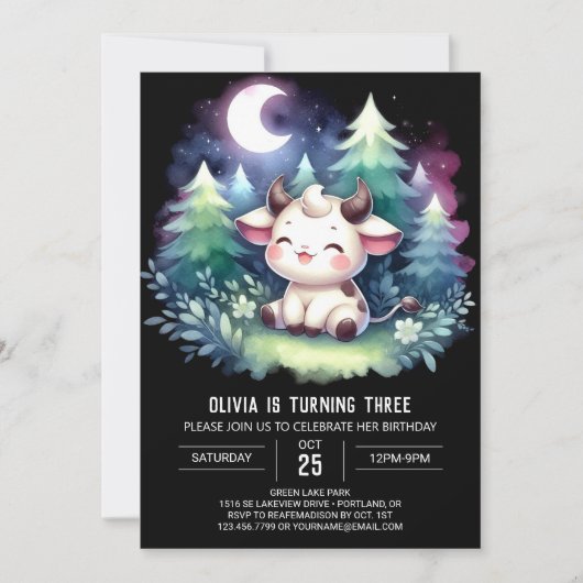 ファームデジタル牛誕生日 招待状 (正面)