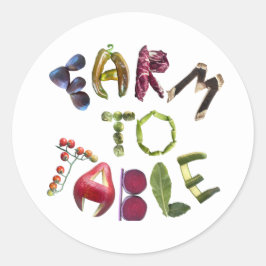 ファームトゥテーブルキュートなフルーツと野菜テーマ ラウンドシール