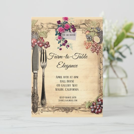 ファームトゥテーブルディナー招待状 招待状 (スタンド正面)