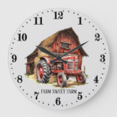 ファームトラククールタの追加メッセージ ラージ壁時計 (正面)