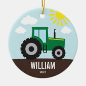 ファームトラクタキッズセラミックオーナメント セラミックオーナメント (正面)