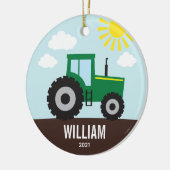 ファームトラクタキッズセラミックオーナメント セラミックオーナメント (左)