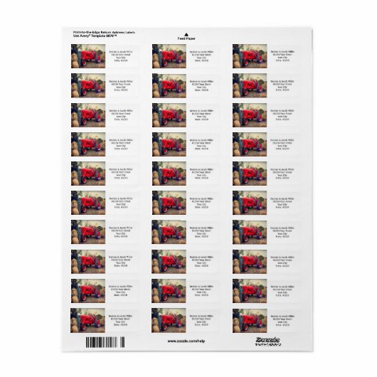 ファームトラクタレッドカントリー素朴引っ越しました移動 ラベル (フルシート)