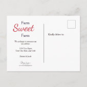 ファームトラクタレッドカントリー素朴引っ越しました移動 案内ポストカード (裏面)