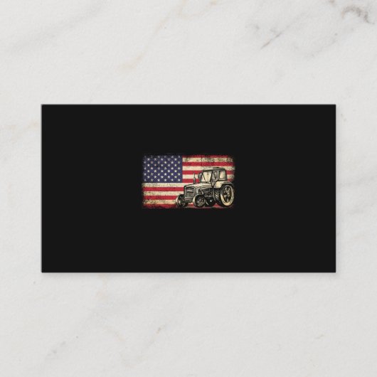 ファームトラクターアメリカ国旗愛国農業 名刺 (正面)