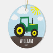 ファームトラクターキッズ セラミックオーナメント (左)