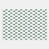 ファームトラクターグリーンとイエローキッズラッピング紙 ラッピングペーパーシート (正面)