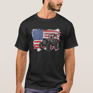 ファームトラクターズアメリカ国旗フード付きスウェットシャツI愛国農場 Tシャツ