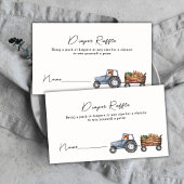 ファームトラクターテディベアオムツラッフルベビーシャワー エンクロージャーカード