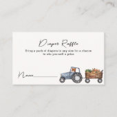 ファームトラクターテディベアオムツラッフルベビーシャワー エンクロージャーカード (正面)