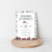 ファームトラクターテーマ誕生日招待状 招待状