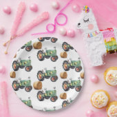 ファームトラクターボーイズ誕生日 ペーパープレート (パーティー)