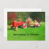 ファームトラクターレッドカントリー秋引っ越しました ポストカード (正面/裏面)
